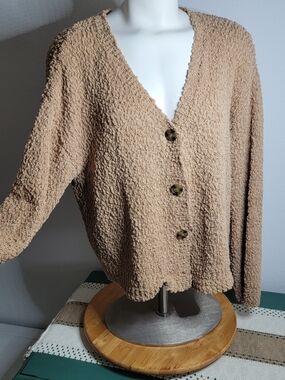 Social Standard Lg Sanctuary Plush Textured Jacket in Camel